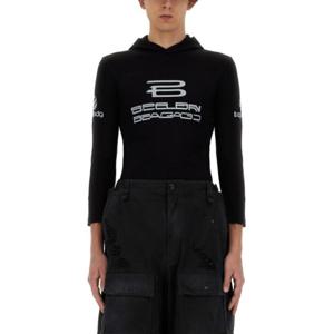 발렌시아가 후드 티셔츠 790374 TQVG29034 BLACK