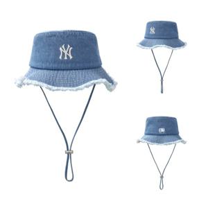 MLB 공용 컬러 데님 사파리 버킷햇 뉴욕양키스 (3AHTD025N-50BLL)