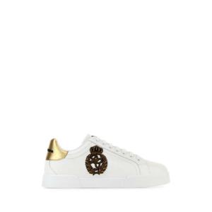 DOLCE & GABBANA 화이트 나파 가죽 포르토피노 스니커즈 CS2330AH136 8I047