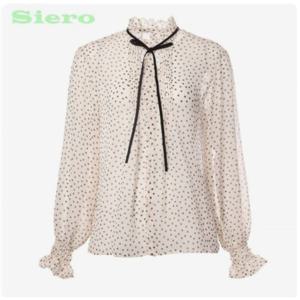 [시에로]도트 쉬폰 프릴넥 핀턱 블라우스 SH2SHF055