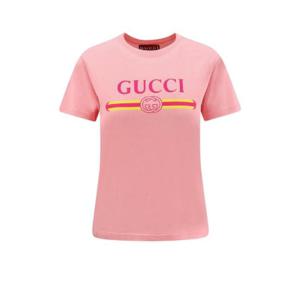 여성 Gucci 로고 프린트 저지 티셔츠 5033HUEDBLUSH