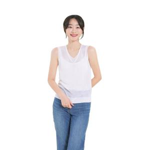 [올리비아하슬러] 썸머 레이어드넥 네트 베스트_OHDMSW205