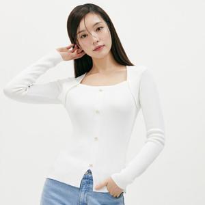 플라스틱아일랜드  (PR2KL361) [C]볼레로형 슬림핏 니트