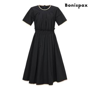 [보니스팍스(여성의류)]핀턱 셔링 라인 배색 원피스 (XP2OW009L0)