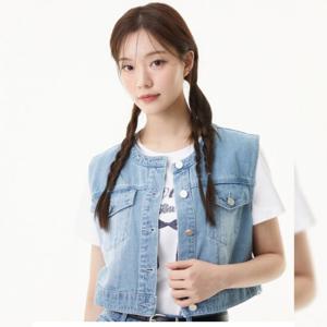 플라스틱아일랜드  노카라 데님 베스트 (PR2DV481)