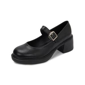 [무크] 여성 메리제인 청키 구두 6CM 블랙 화이트 522201