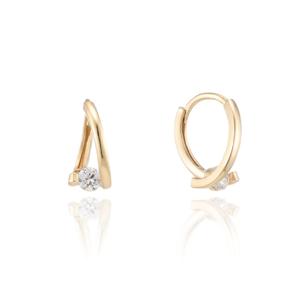 [GB] 큐빅 골드 라인 원터치 18K GOLD 귀걸이 LOFP1004G