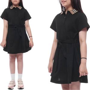 [버버리] 25SS 체크 카라 폴로 원피스 (8105585 BLACK 25S)