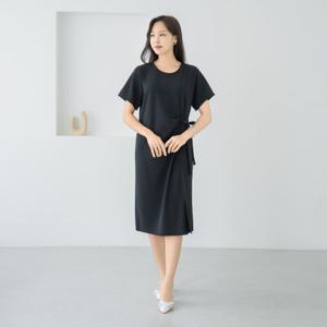 엄마옷 마담4060 브이넥 롱 셔츠원피스 린넨체크 반팔-ZOP2507006-