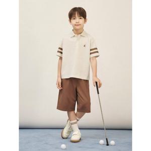[빈폴키즈] 피케 카라 반팔 & 반바지 2PCS 상하세트  베이지 (BI5742U04A)