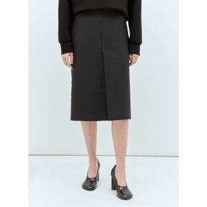 25 SS 구찌 울 실크 블랜드 미드라이즈 펜슬 스커트 블랙 793771 ZAQW6 1045