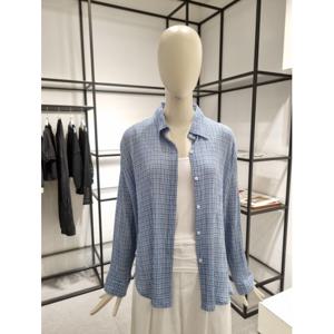 페이지플린  (F5BBL026) 카라넥 잔체크 썸머 긴팔 셔츠