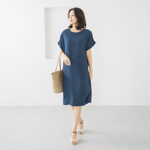 엄마옷 마담4060 심플 캡소매 반팔 원피스 인견 가오리-ZOP2507009-