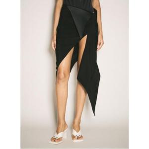 25 SS 뮈글러 Cummerbund 어시메트릭 새틴 스커트 블랙 24W1JU0549182