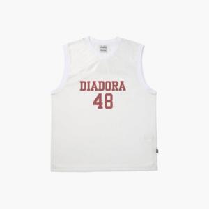디아도라나시티 KQJ D5221LSL74WHT 로고 메쉬 슬리브리스 WHITE