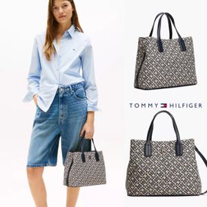 타미힐피거 TOMMY HILFIGER AW17444-DW6 여자 가방 재커드 모노그램 로고 토트 크로스백