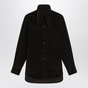 FERRAGAMO Brown shirt in ribbed velvet 0785192CO/R_FERRA-DE