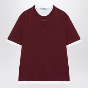 PRADA Amaranth T shirt in cotton jersey 3547BAAO15ZGRPRADA-F0399