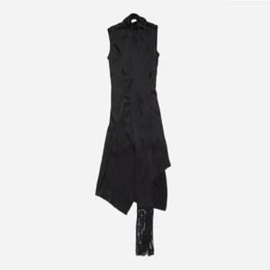 ACNE STUDIOS Black satin dress with scarf A20845CO/R_ACNE-900