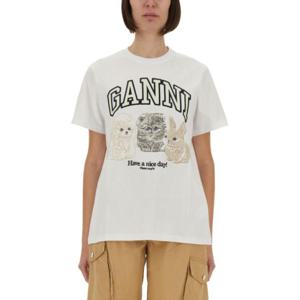 가니 반팔 티셔츠 T4237151 BRIGHT WHITE DOM