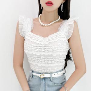 [금찌] 코이 레이스 주름 나시 ST7586T