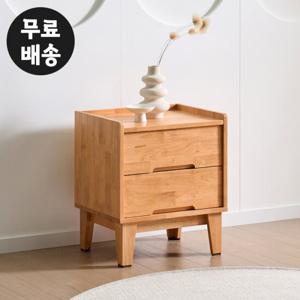 로덴 고무나무 원목 협탁 2단 서랍장(500/내츄럴)