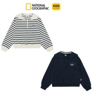 내셔널지오그래픽키즈  (K251GSW010) 여아 카라 반집업 티셔츠 긴팔
