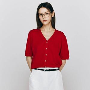 [지오다노] 여자 브이넥 반팔 무지 니트 가디건 355528