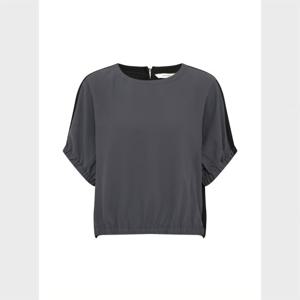 [캐리스노트]23년 봄 여름 데일리룩 라운드넥 이스트링 반소매 블라우스 그레이 CN3MBL505-G
