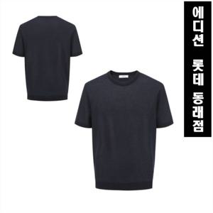 [에디션앤드지][남성티셔츠]배색투톤 라운드 반팔 티셔츠(다크네이비) NEF2ER1924DNV