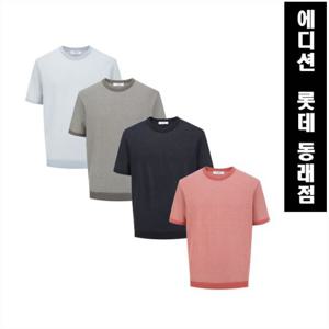 [에디션앤드지][남성티셔츠]배색투톤 라운드 반팔 티셔츠(4-2종선택) NEF2ER192442