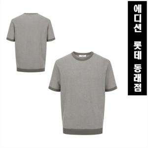 [에디션앤드지][남성티셔츠]배색투톤 라운드 반팔 티셔츠(카키) NEF2ER1924KH
