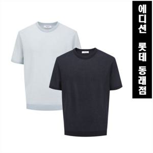 [에디션앤드지][남성티셔츠]투톤배색 라운드 반팔 티셔츠(2종선택LBDN) NEF2ER192422