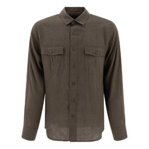 VINCE Linen  Utility  Shirt M08341585389MNG