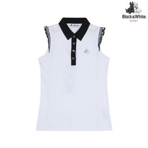 [블랙앤화이트] 여성 핫픽스 로고 레이스 민소매 9808LSZK_WHITE