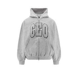 여성 발렌시아가 CEO 자수 지퍼 후드 티셔츠 TSVP21300