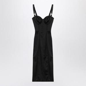 DOLCE&GABBANA Black satin bustier dress F6DIHTGDDB2/R_DOLCE-N0000