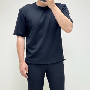 [바쏘옴므]바쏘옴므 25S/S 면100 U넥 블랙 반팔 티셔츠 WSZ2GK13