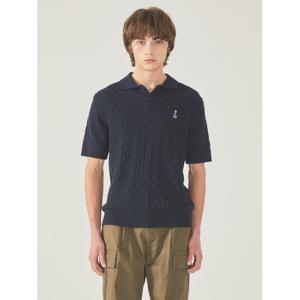 [후아유] 공용 Steve Collar Cable ShortSleeve Sweater WHKAF2412U
