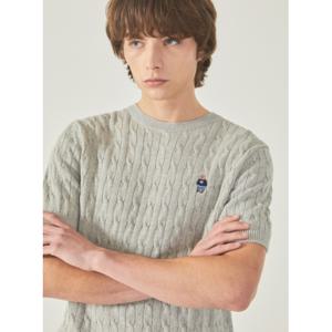 [후아유] 공용 Steve Cable Short Sleeve Sweater (U) WHKAF2411U