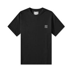 우영미 백 로고 반팔티셔츠 블랙 여성 M233TS08708B
