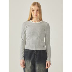 [후아유] 여성 Ribbed Long Sleeve T-shirt WHLAF2321F
