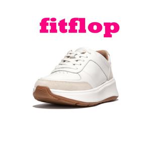 [핏플랍][F-모드] 레더/스웨이드 플랫폼 화이트 여성 스니커즈 (FFSO4E043)