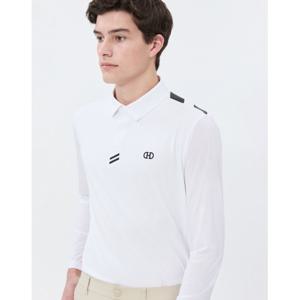헤지스 골프 남성 24SS 스테디셀러솔리드 로고 포인트 긴팔 폴로 셔츠 (WHITE) WPTS4B981WT