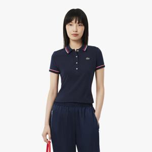 [시즌오프 30% 인하] 라코스테 공식 여성 컬러티핑 슬림핏 저지 폴로셔츠 DF9599-55G GWI