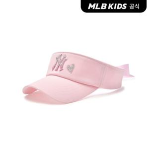 [MLB키즈 공식] 25SS 베이직 여아 스톤 리본 썬캡 NY (L.Pink) 7FSC44053-50PKL
