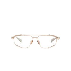 Balmain Eyewear 투톤 파일럿 프레임 안경 BPX142C56