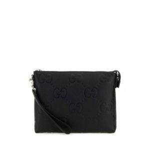 GUCCI 블랙 점보 GG 가죽 클러치 696009AABY7 1000
