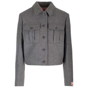 Kenzo 잉글랜드 로고 패치 싱글 브레스티드 재킷 FD62VE0419DM 97 TP936926268