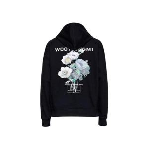 우영미 플라워 백로고 후드 블랙   23FW W233TS36715B